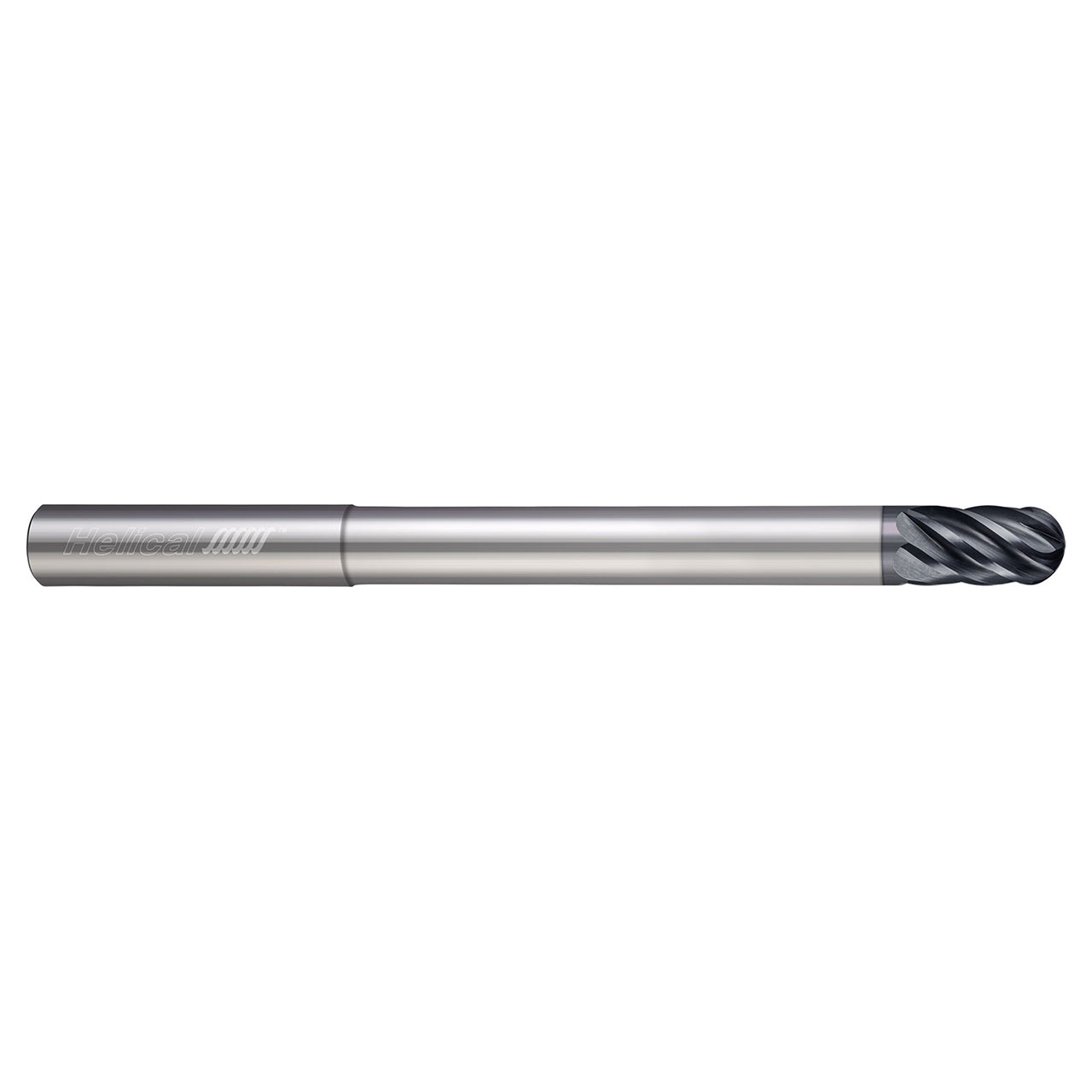 Helical Solutions 88605 | HEV-RN-6 0.5000" Diameter x 0.5000" Shank x 6.0000" OAL x 0.6250" LOC 6 Flute Aplus Coated Ball End Mill