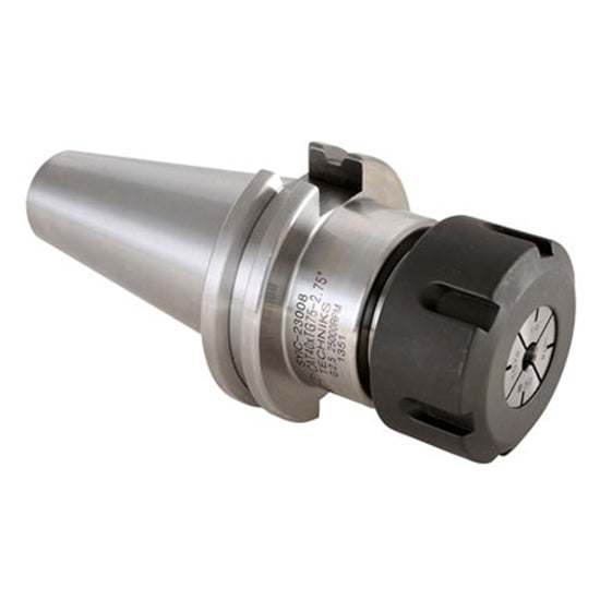 Techniks 23014F | CAT40 Taper x 2.500" Shank x 3" Length TG100 Steel Collet Chuck