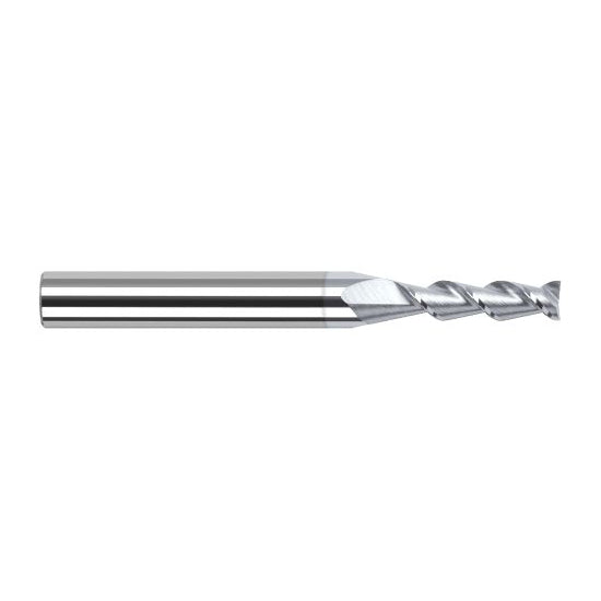 Harvey Tool 932116-C8 | 1/4" Diameter x 1/4" Shank x 1-1/4" LOC x 4" OAL 2FL TiB2 Coated Carbide Single End Mill