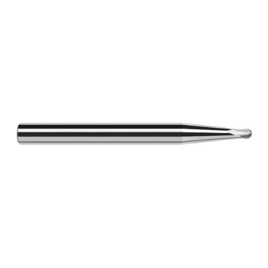 Harvey Tool 996087 | 3/16" Diameter x 3/8" Shank x 0.1500" LOC x 2-1/2" OAL 2FL Uncoated Carbide Ball End Mill