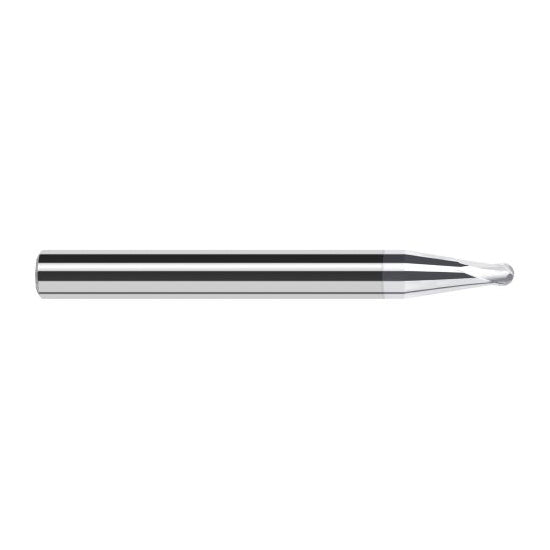 Harvey Tool 995607-C8 | 1/32" Diameter x 3/16" Shank x 0.0250" LOC x 2" OAL 2FL TiB2 Coated Carbide Ball End Mill