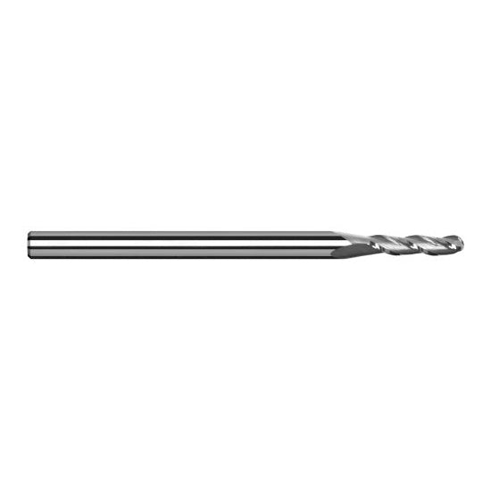 Harvey Tool 989793 | 3/32" Diameter x 1/8" Shank x 0.2790" LOC x 1-1/2" OAL 3FL Uncoated Carbide Ball End Mill