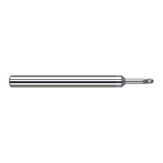 Harvey Tool 947116-C8 | 1/4" Diameter x 1/4" Shank x 3/8" LOC x 4" OAL 3FL TiB2 Coated Carbide Ball End Mill