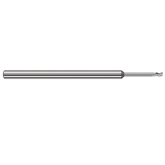 Harvey Tool 949712-C8 | 3/16" Diameter x 3/16" Shank x 0.2850" LOC x 4" OAL 0.0050" Radius 3FL TiB2 Coated Carbide Corner Radius & Corner Chamfer End Mill for Aluminum Alloys