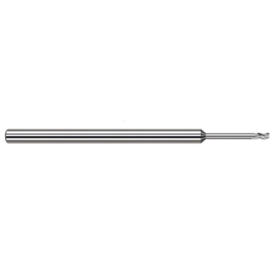 Harvey Tool 876293-C8 | 3/32" Diameter x 1/8" Shank x 9/64" LOC x 2-1/2" OAL 0.0100" Radius 3FL TiB2 Coated Carbide Corner Radius & Corner Chamfer End Mill for Aluminum Alloys