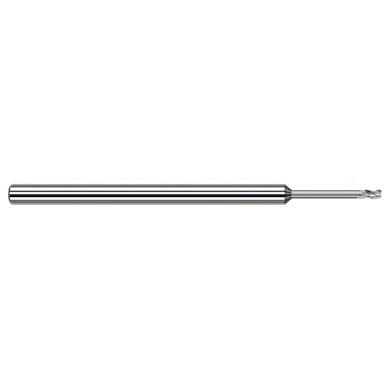 Harvey Tool 961362 | 1/16" Diameter x 1/8" Shank x 3/32" LOC x 2-1/2" OAL 0.0050" Radius 3FL Uncoated Carbide Corner Radius & Corner Chamfer End Mill for Aluminum Alloys