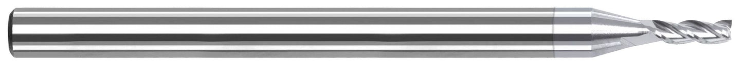 Photograph of a Harvey Tool 857316 | 0.2500" (1/4) Cutter DIA x 1.0000" (1) Length of Cut Carbide Square End Mill for Aluminum Alloys, 3 Flutes