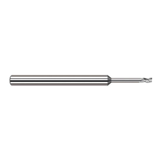 Harvey Tool 927125 | 0.0250" Diameter x 1/8" Shank x 0.0380" LOC x 2-1/2" OAL 3FL Uncoated Carbide Single End Mill