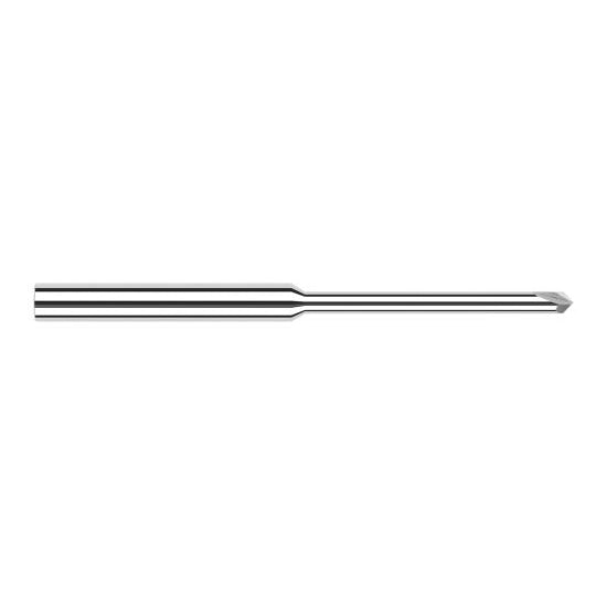 Harvey Tool 919045 | 1/8" Diameter x 1/8" Shank 90 Degree Included Angle 0.5700" Overall Reach 2FL Uncoated Solid Carbide Chamfer Mill