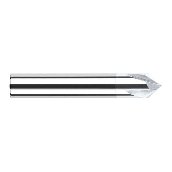Harvey Tool 18775-C8 | 1/8" Diameter x 1/8" Shank 150 Degree Included Angle 2FL TiB2 Coated Solid Carbide Chamfer Mill
