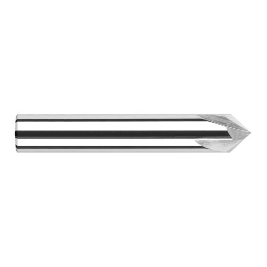 Harvey Tool 72450 | 3/16" Diameter x 3/16" Shank 100 Degree Included Angle 2FL Uncoated Solid Carbide Chamfer Mill
