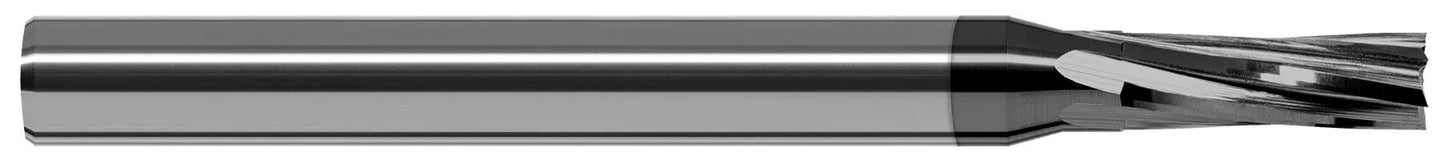 Photograph of a Harvey Tool 794816 | 0.2500" (1/4) Cutter DIA x 0.3750" (3/8) Length of Cut Carbide Square Chipbreaker Cutter, 8 Flutes