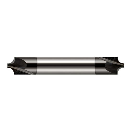 Harvey Tool 46062-C4 | 3/16" Diameter x 3/16" Shank x 2" OAL 0.0470" Tip Diameter 2FL Amorphous Diamond Coated Solid Carbide Double End Corner Rounding End Mill