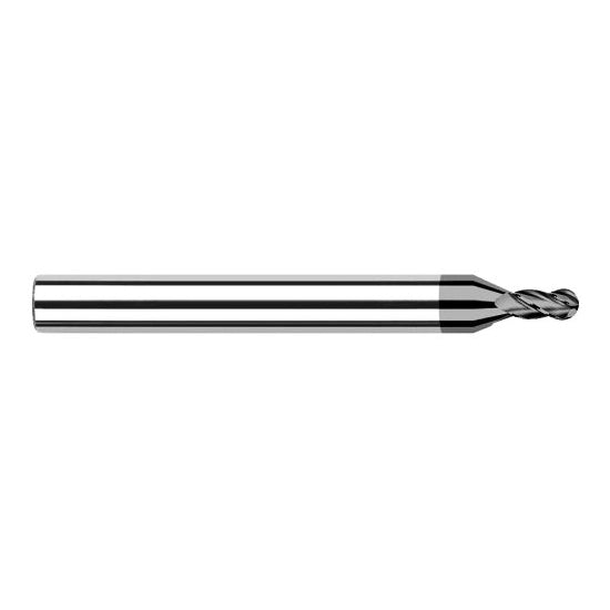 Harvey Tool 914420 | 0.0200" Diameter x 1/8" Shank x 0.0300" LOC x 1-1/2" OAL 4FL CVD Diamond Coated Carbide Ball End Mill