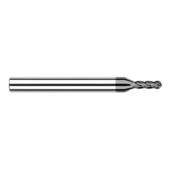 Harvey Tool 999340 | 0.0400" Diameter x 1/8" Shank x 0.1200" LOC x 1-1/2" OAL 4FL CVD Diamond Coated Carbide Ball End Mill