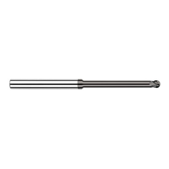 Harvey Tool 939547 | 3/64" Diameter x 1/8" Shank x 0.0710" LOC x 2-1/2" OAL 4FL CVD Diamond Coated Carbide Ball End Mill