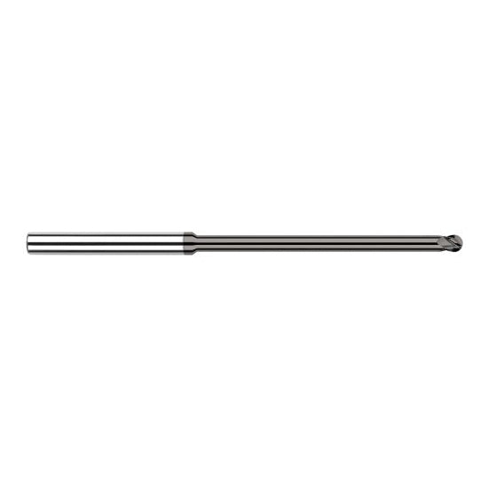 Harvey Tool 944108 | 1/8" Diameter x 1/8" Shank x 3/16" LOC x 3" OAL 4FL CVD Diamond Coated Carbide Ball End Mill