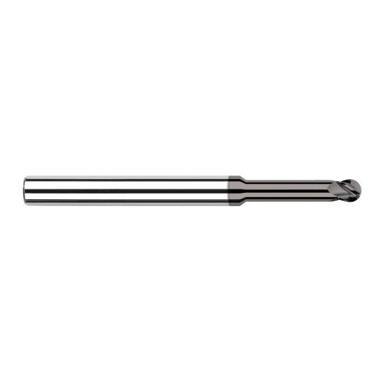 Harvey Tool 61112 | 3/16" Diameter x 3/16" Shank x 0.2850" LOC x 3" OAL 4FL CVD Diamond Coated Carbide Ball End Mill