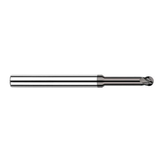 Harvey Tool 841862 | 1/16" Diameter x 1/8" Shank x 3/32" LOC x 2-1/2" OAL 4FL CVD Diamond Coated Carbide Ball End Mill