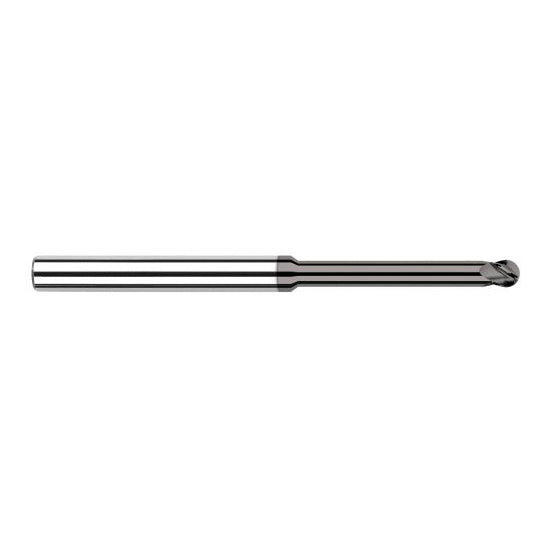 Harvey Tool 62040 | 0.0400" Diameter x 1/8" Shank x 0.0600" LOC x 2-1/2" OAL 4FL CVD Diamond Coated Carbide Ball End Mill