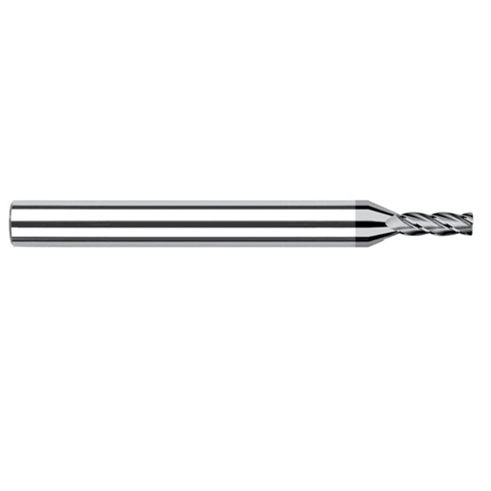 Harvey Tool 977162 | 1/16" Diameter x 1/8" Shank x 0.1860" LOC x 1-1/2" OAL 0.0100" Radius 4FL CVD Diamond Coated Carbide Corner Radius & Corner Chamfer End Mill for Diamond Tooling