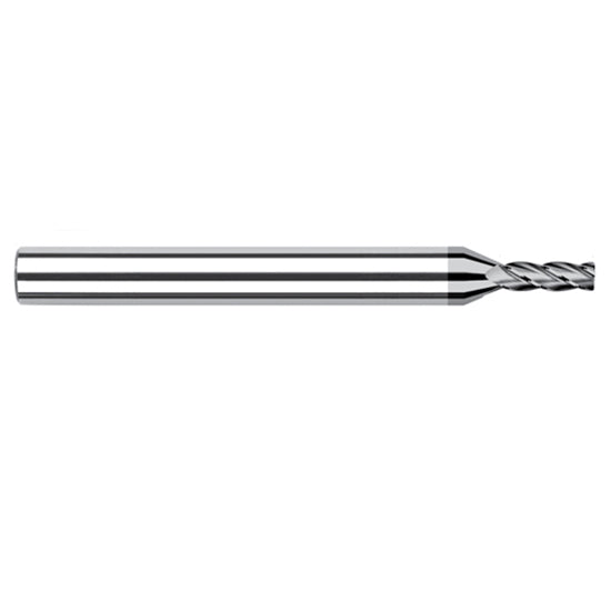 Harvey Tool 855208 | 1/8" Diameter x 1/8" Shank x 5/8" LOC x 2-1/2" OAL 1/64" Radius 4FL CVD Diamond Coated Carbide Corner Radius & Corner Chamfer End Mill for Diamond Tooling