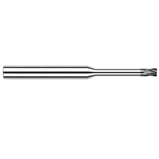 Harvey Tool 66208 | 1/8" Diameter x 1/8" Shank x 3/16" LOC x 2-1/2" OAL 1/64" Radius 4FL CVD Diamond Coated Carbide Corner Radius & Corner Chamfer End Mill for Diamond Tooling