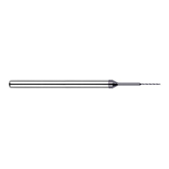 Harvey Tool 20108-C3 | 0.0108" Diameter x 0.1600" Flute Length x 1/8" Reduced Shank x 1-1/2" OAL 130 Degree Drill Point Angle AlTiN Coated Solid Carbide Micro Drill Bit