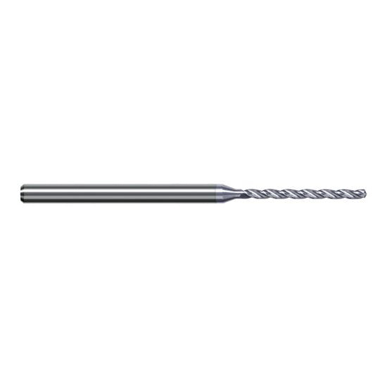 Harvey Tool DQW0600-C8 | 1.524mm Diameter x 3.000mm Shank x 63.000mm OAL 130 Degree Drill Point TiB2 Coated Solid Carbide Micro Drill Bit