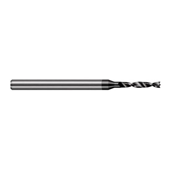 Harvey Tool BSW1110-C4 | 2.819mm Diameter x 4.000mm Shank x 63.000mm OAL 90 Degree Drill Point Amorphous Diamond Coated Solid Carbide Micro Drill Bit