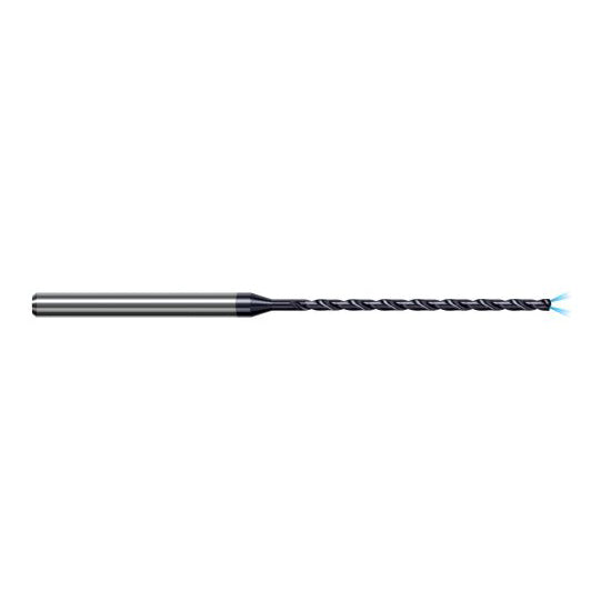 Harvey Tool CXZ0590-C3 | 1.500mm Diameter x 32.500mm Flute Length x 3.000mm Straight Shank x 75.000mm OAL 140 Degree Drill Point Angle AlTiN Coated Solid Carbide Coolant Through Micro Drill Bit