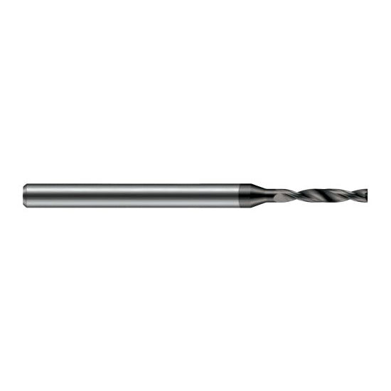Harvey Tool FBD1000-C3 | 2.540mm Diameter x 4.000mm Shank x 63.000mm OAL 180 Degree Drill Point AlTiN Coated Solid Carbide Micro Drill Bit