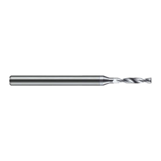 Harvey Tool FBD1360-C8 | 3.454mm Diameter x 6.000mm Shank x 63.000mm OAL 180 Degree Drill Point TiB2 Coated Solid Carbide Micro Drill Bit