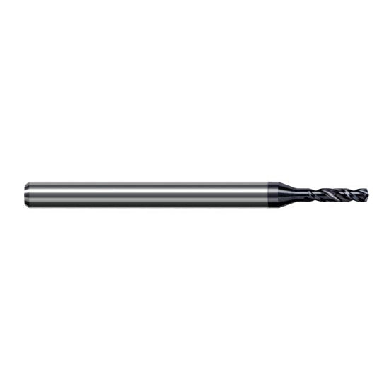 Harvey Tool CSG1910-C6 | 1.851mm Diameter x 6.000mm Shank x 63.000mm OAL 140 Degree Drill Point AlTiN Nano Coated Solid Carbide Micro Drill Bit
