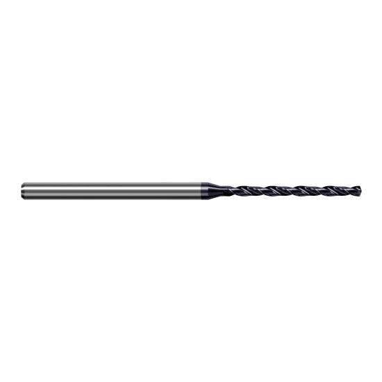 Harvey Tool CHT0280-C3 | 0.711mm Diameter x 3.000mm Shank x 50.000mm OAL 140 Degree Drill Point AlTiN Coated Solid Carbide Micro Drill Bit