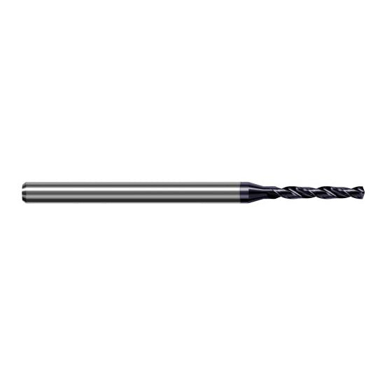 Harvey Tool BVT2380-C3 | 6.045mm Diameter x 8.000mm Shank x 100.000mm OAL 140 Degree Drill Point AlTiN Coated Solid Carbide Micro Drill Bit