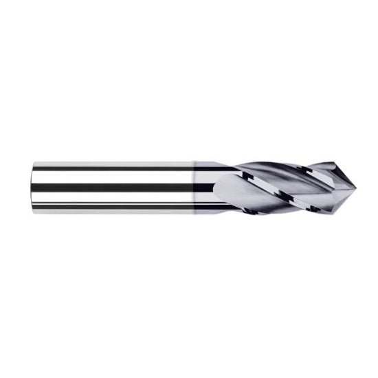 Harvey Tool 27405-C3 | 5/64" Diameter x 1/8" Shank x 1/4" LOC 100 Degree Point Angle 4FL AlTiN Coated Solid Carbide Drill Mill