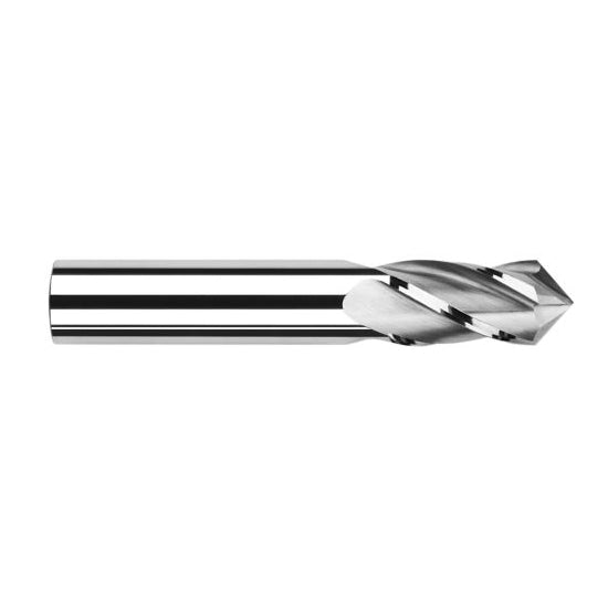 Harvey Tool 988107 | 7/64" Diameter x 1/8" Shank x 3/8" LOC 120 Degree Point Angle 4FL Uncoated Solid Carbide Drill Mill
