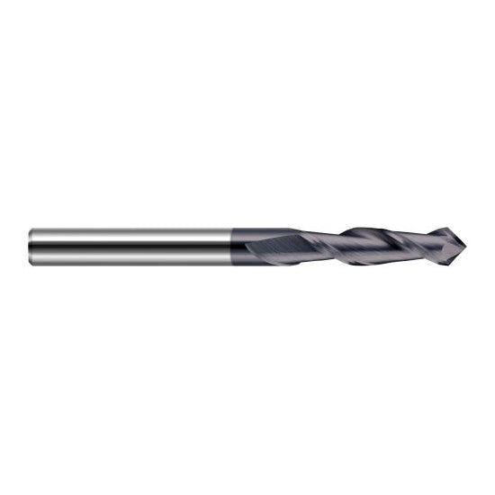Harvey Tool 872532-C6 | 1/2" Diameter x 1/2" Shank x 1" LOC 60 Degree Point Angle 2FL AlTiN Nano Coated Solid Carbide Drill Mill