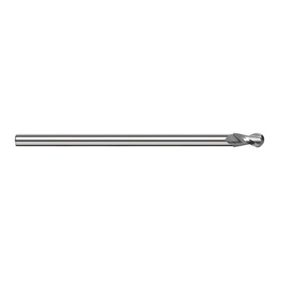 Harvey Tool 24728 | 7/16" Diameter x 0.6560" LOC x 3/8" Shank x 6" OAL Uncoated Carbide Miniature Ball Deburring End Mill