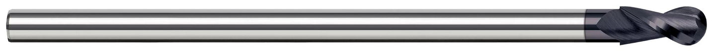 Photograph of a Harvey Tool 804216-C3 | 0.2500" (1/4) Cutter DIA x 0.3750" (3/8) Length of Cut Carbide Reduce Shank Ball End Mill, 4 Flutes, AlTiN Coated