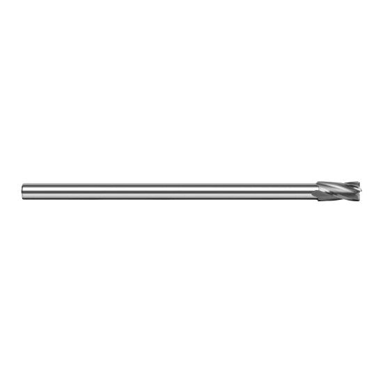Harvey Tool 829024 | 3/8" Diameter x 5/16" Shank x LOC x 4" OAL 0.0150" Radius Uncoated Carbide Corner Radius End Mill