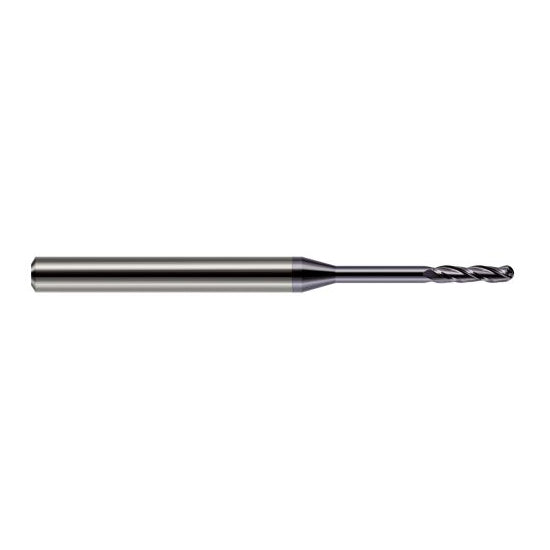 Harvey Tool 14816-C3 | 1/4" Diameter x 1.5000" LOC x 1/4" Shank x 4" OAL AlTiN Coated Carbide Miniature Ball Deburring End Mill