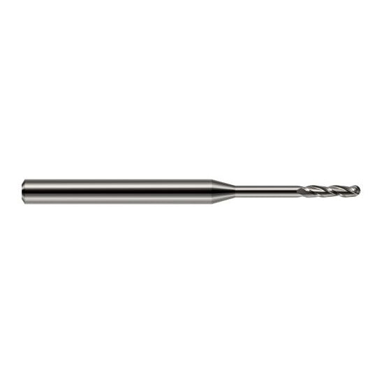 Harvey Tool 14816 | 1/4" Diameter x 1.5000" LOC x 1/4" Shank x 4" OAL Uncoated Carbide Miniature Ball Deburring End Mill