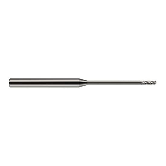 Harvey Tool 861278 | 5/64" Diameter x 0.2340" LOC x 1/8" Shank x 2-1/2" OAL Uncoated Carbide Miniature Ball Deburring End Mill
