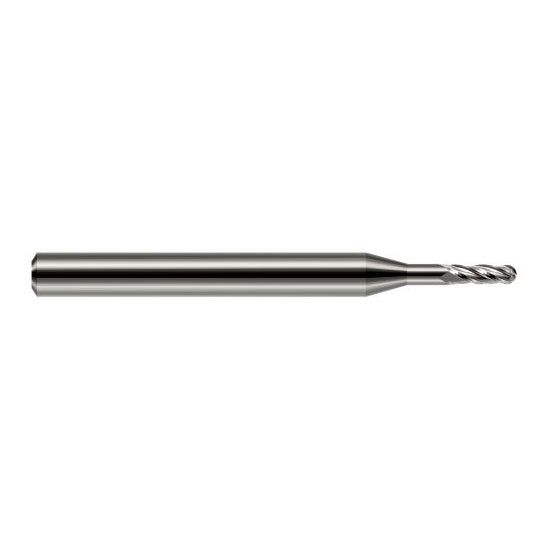 Harvey Tool 948662 | 1/16" Diameter x 0.1860" LOC x 1/8" Shank x 1-1/2" OAL Uncoated Carbide Miniature Ball Deburring End Mill