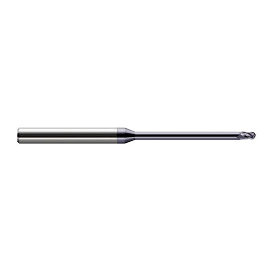 Harvey Tool 49293-C3 | 3/32" Diameter x 0.1390" LOC x 1/8" Shank x 3" OAL AlTiN Coated Carbide Miniature Ball Deburring End Mill