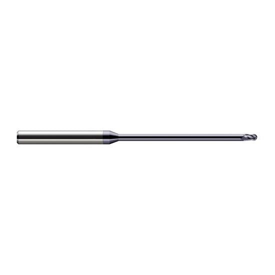 Harvey Tool 59493-C3 | 3/32" Diameter x 0.1390" LOC x 1/8" Shank x 4" OAL AlTiN Coated Carbide Miniature Ball Deburring End Mill