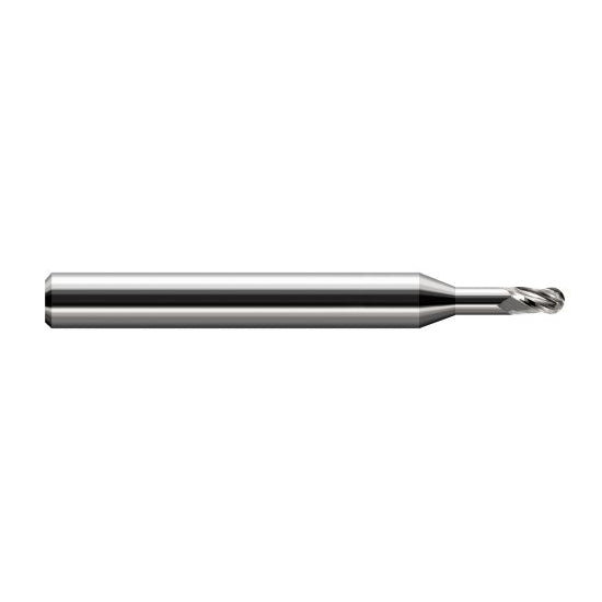 Harvey Tool 844431 | 1/32" Diameter x 0.0470" LOC x 1/8" Shank x 2-1/2" OAL Uncoated Carbide Miniature Ball Deburring End Mill