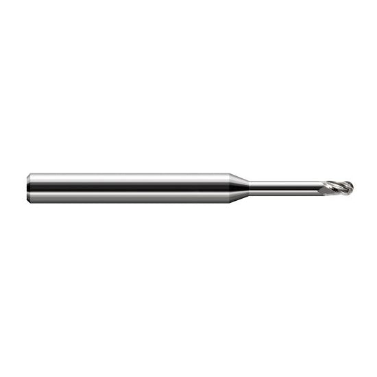 Harvey Tool 868308 | 1/8" Diameter x 0.1870" LOC x 1/8" Shank x 2-1/2" OAL Uncoated Carbide Miniature Ball Deburring End Mill